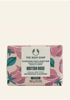 British Rose Cleansing Face & Body Bar 100 G